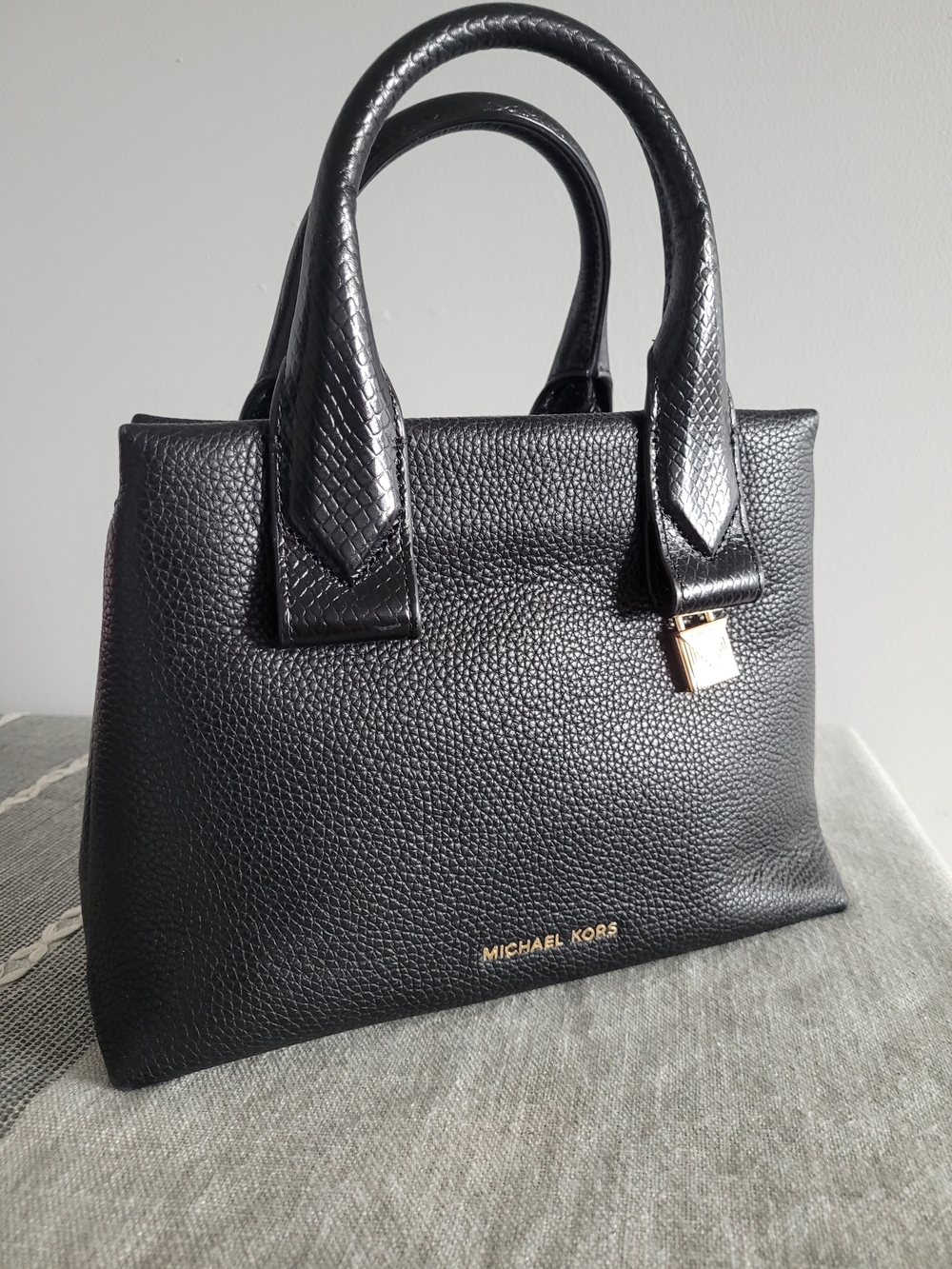 Michael Kors Black Leather Satchel Bag